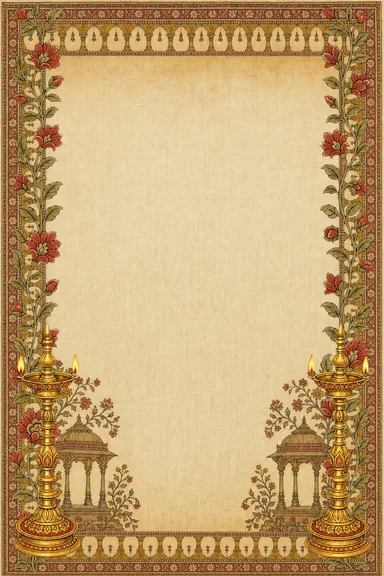 Kalamkari Mandapam — Engagement invitation card design
