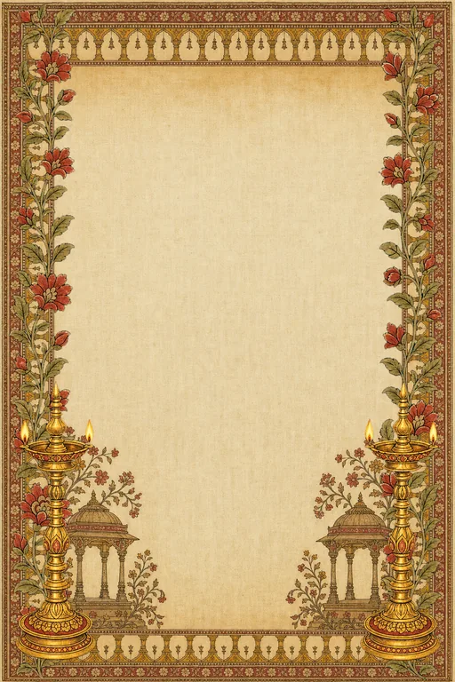 Kalamkari Mandapam — Living Invitation — Telugu Hindu Traditional Engagement invitation card design from Ayozan