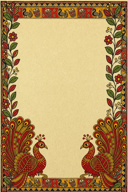 Mithila Mayur — Living Invitation — Maithili Hindu Traditional Sangeet invitation card design from Ayozan