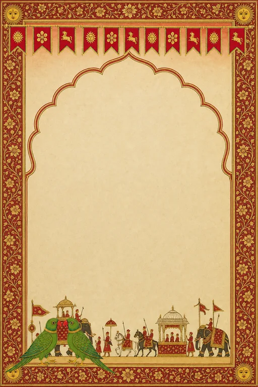 Mewar Vivaah — Living Invitation — Rajasthani Hindu Traditional Wedding invitation card design from Ayozan