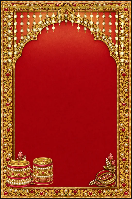 Thanjavur Valaikaappu — Living Invitation — Tamil Hindu Traditional Baby Shower invitation card design from Ayozan