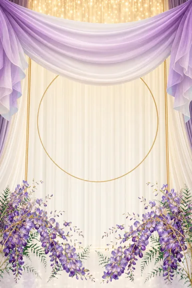 Wisteria Gold Mandap — Living Invitation — Reception card design