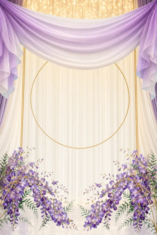 Wisteria Gold Mandap — Living Invitation — Traditional Reception invitation card design from Ayozan