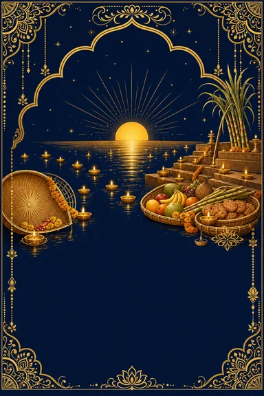 Jai Chhathi Maiya — Chhath Puja greeting card design