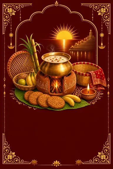 Chhath Kharna — Chhath Puja greeting card design