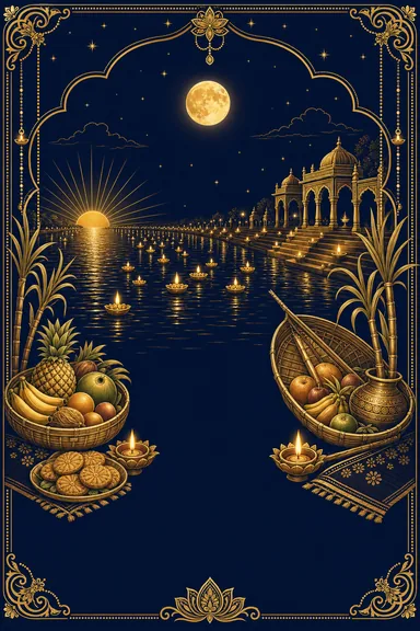 Chhath Puja Wishes — Chhath Puja greeting card design