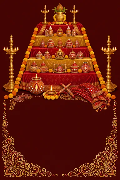 Navaratri Golu — Navratri greeting card design