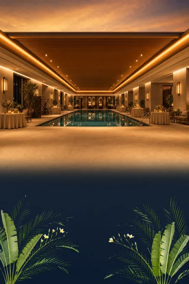 Amber Poolside · Amber Poolside — Hindi invitation card design
