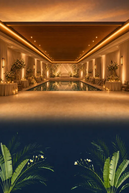 Amber Poolside — Reception — Modern Reception invitation card design from Ayozan