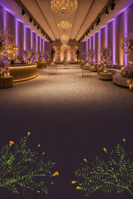 Twilight Lawn — Sangeet — Modern Sangeet invitation card design from Ayozan