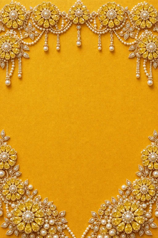 Pearl & Diamond Haldi — Living Invitation — Ornate Haldi invitation card design from Ayozan