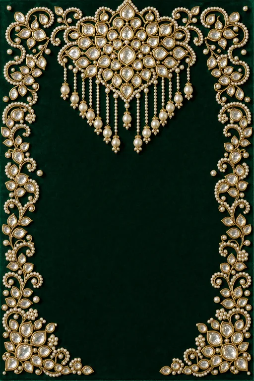 Emerald Polki Suite — Living Invitation — Ornate Wedding invitation card design from Ayozan