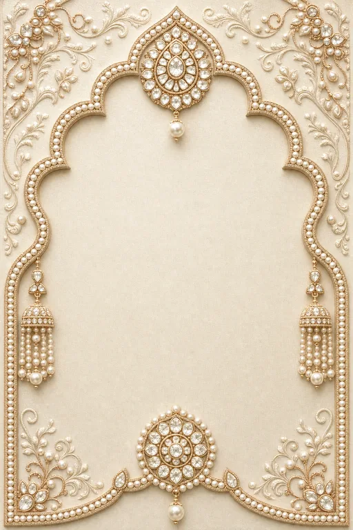 Pearl & Diamond Suite — Living Invitation — Ornate Wedding invitation card design from Ayozan