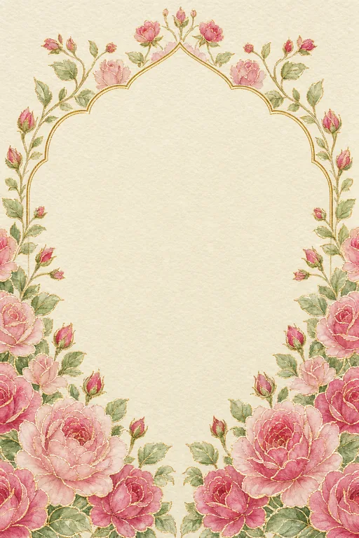Gulab Nikah — Living Invitation — Muslim Botanical Wedding invitation card design from Ayozan