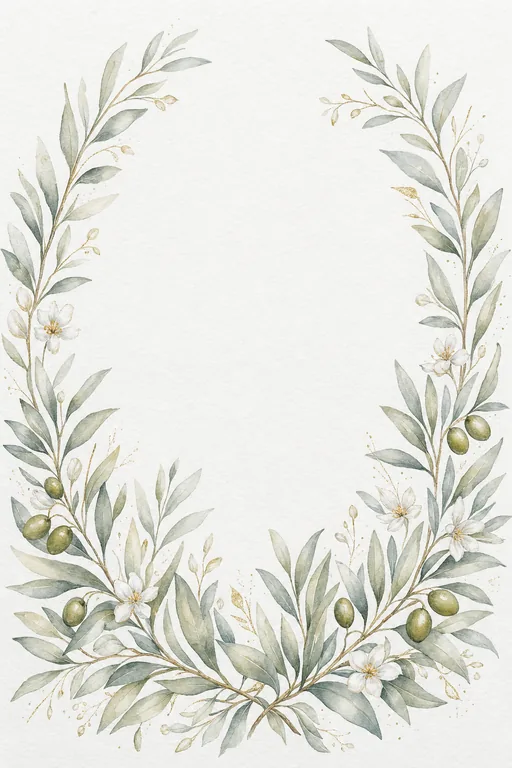 Olive Wreath Wedding — Living Invitation — Christian Botanical Wedding invitation card design from Ayozan