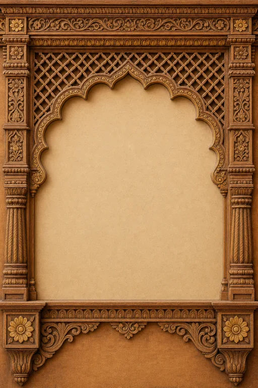 Haveli Jharokha Gujarati Wedding — Living Invitation — Gujarati Hindu Ornate Wedding invitation card design from Ayozan