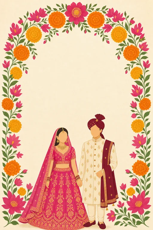 Saathi Illustrated Wedding — Living Invitation — Modern Wedding invitation card design from Ayozan