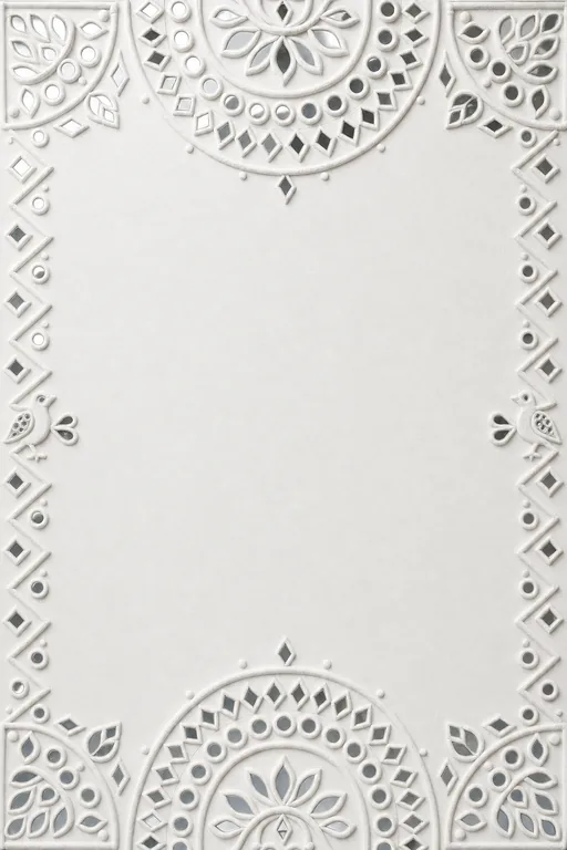 Lippan Mirror Wedding — Living Invitation — Gujarati Minimal Wedding invitation card design from Ayozan