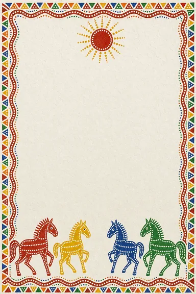 Pithora Folk Wedding — Living Invitation — animated wedding invitation from the Regal collection