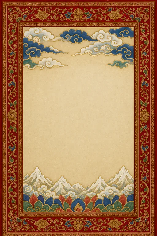 Thangka Cloud Wedding — Living Invitation — Buddhist Traditional Wedding invitation card design from Ayozan