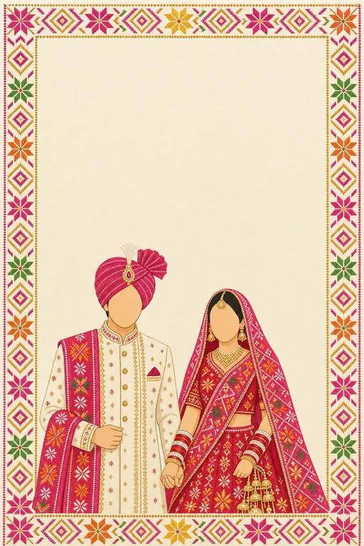 Punjabi Jodi Wedding — Living Invitation — Punjabi Modern Wedding invitation card design from Ayozan