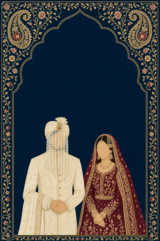 Awadhi Jodi Wedding — Living Invitation — Awadhi Modern Wedding invitation card design from Ayozan