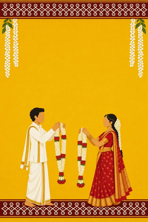 Tamil Jodi Wedding — Living Invitation — Tamil Hindu Modern Wedding invitation card design from Ayozan