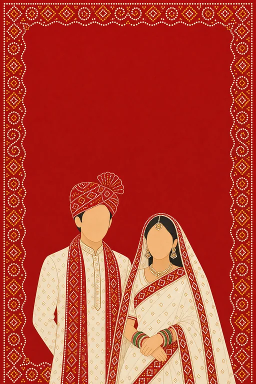 Gujarati Jodi Wedding — Living Invitation — Gujarati Hindu Modern Wedding invitation card design from Ayozan