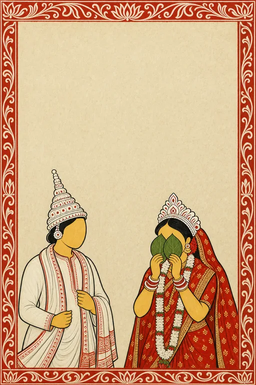 Bengali Jodi Wedding — Living Invitation — Bengali Hindu Traditional Wedding invitation card design from Ayozan