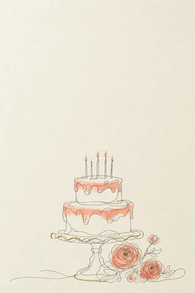 Cake Sketch Birthday Wishes — Living Greeting — Birthday greeting
