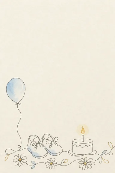 First Birthday Sketch Wishes — Living Greeting — Birthday card design