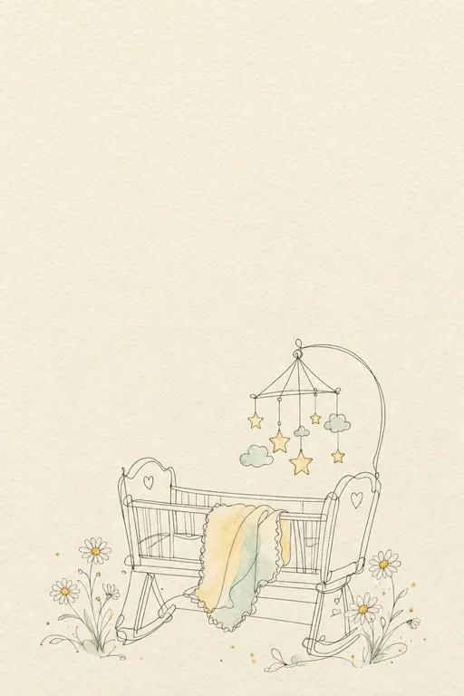 Cradle Sketch Baby Shower — Living Invitation — Modern Baby Shower invitation card design from Ayozan