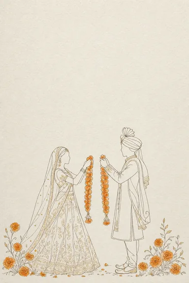 Jodi Sketch Varmala Wedding — Living Invitation — Wedding invitation