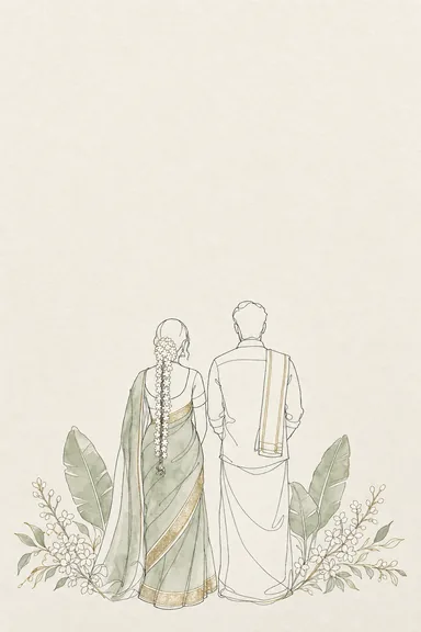 Jodi Sketch South Indian Wedding — Living Invitation — Wedding invitation