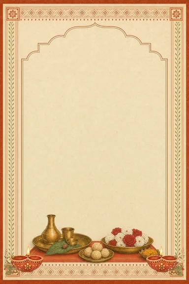 A Puja in Our Home — Housewarming invitation card design