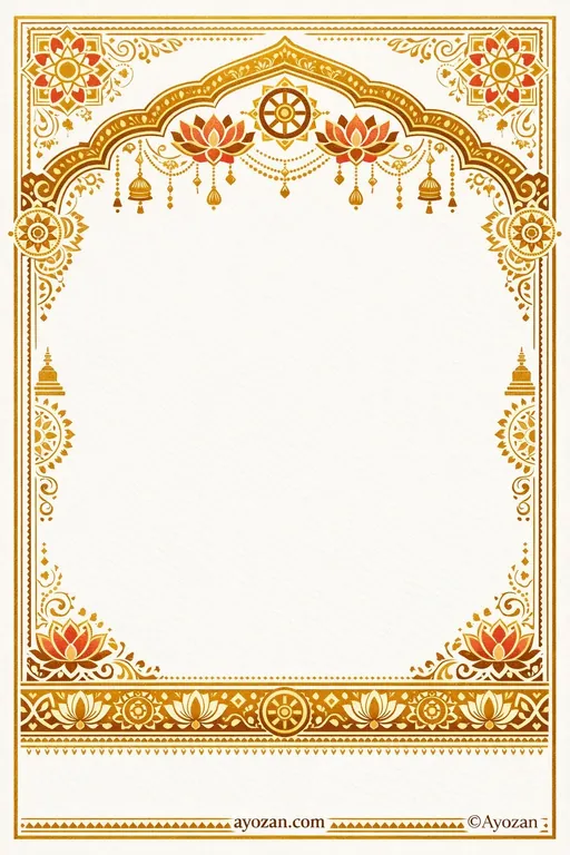 Buddhist Traditional Wedding Card — Buddhist Traditional Wedding invitation card design from Ayozan