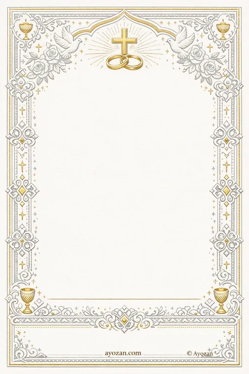 Christian Traditional Wedding Card — Christian Traditional Wedding invitation card design from Ayozan