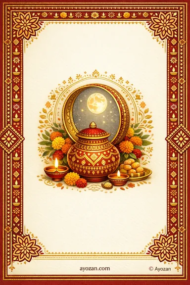 Punjabi Karva Chauth · Classic — Karva Chauth greeting card design
