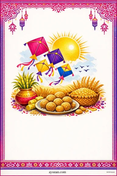 Bengali Makar Sankranti · Contemporary — Makar Sankranti greeting card design