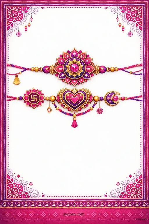 Bengali Raksha Bandhan · Contemporary — Bengali Hindu Modern Raksha Bandhan invitation card design from Ayozan