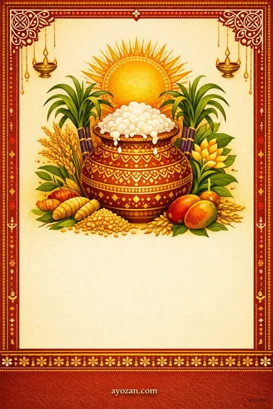Bengali Pongal · Classic — Pongal greeting card design