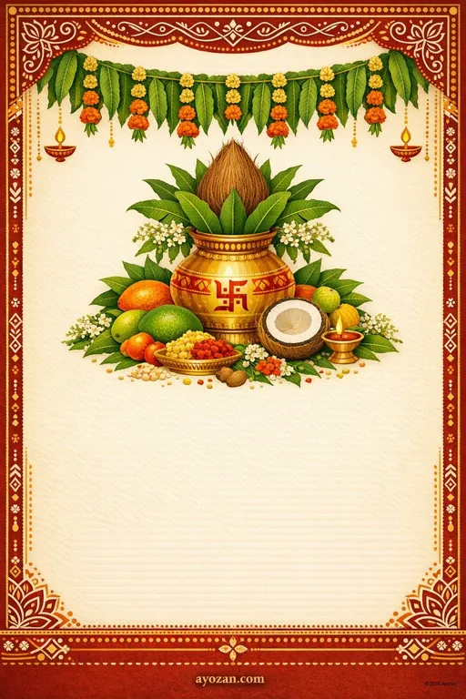 Bengali Ugadi · Classic — Bengali Hindu Traditional Ugadi invitation card design from Ayozan