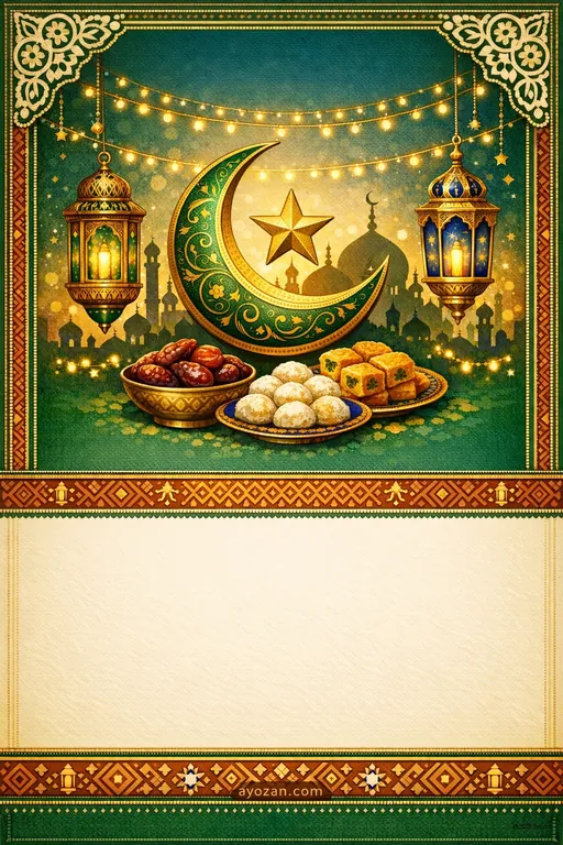 Bengali Eid · Classic — Bengali Muslim Traditional Eid ul-Fitr invitation card design from Ayozan
