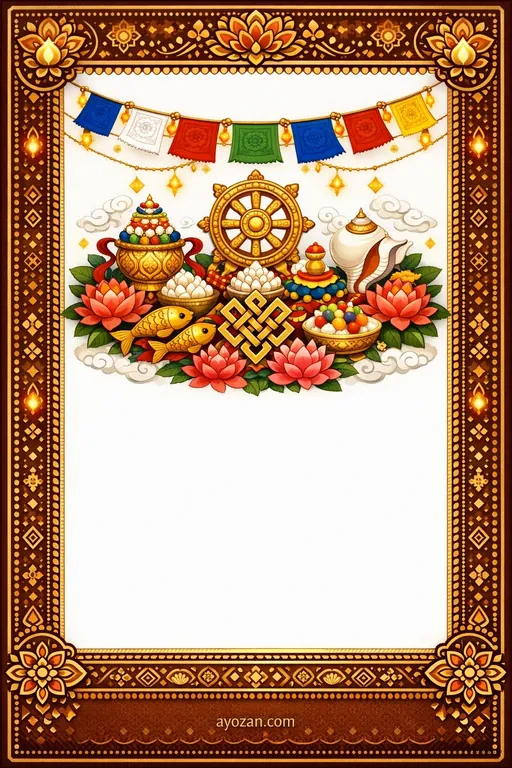 New Year · Classic — Buddhist Traditional New Year invitation card design from Ayozan