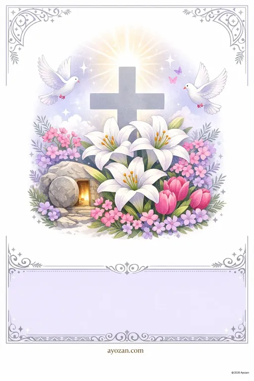 Goan Easter · Contemporary — Goan Christian Modern Easter invitation card design from Ayozan