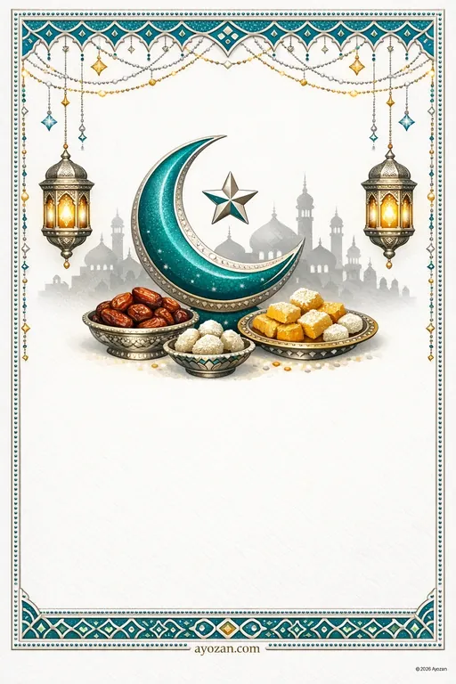 Hyderabadi Eid · Contemporary — Hyderabadi Muslim Modern Eid ul-Fitr invitation card design from Ayozan