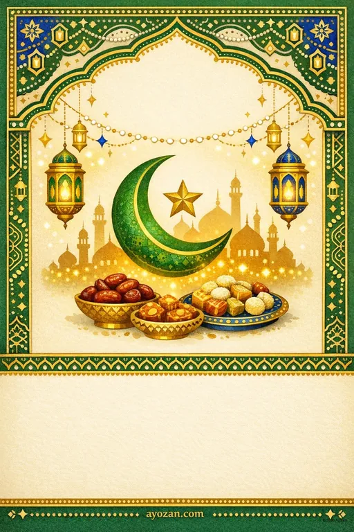 Hyderabadi Eid · Classic — Hyderabadi Muslim Traditional Eid ul-Fitr invitation card design from Ayozan