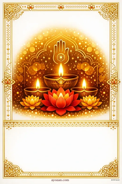 Diwali · Contemporary — Jain Modern Diwali invitation card design from Ayozan