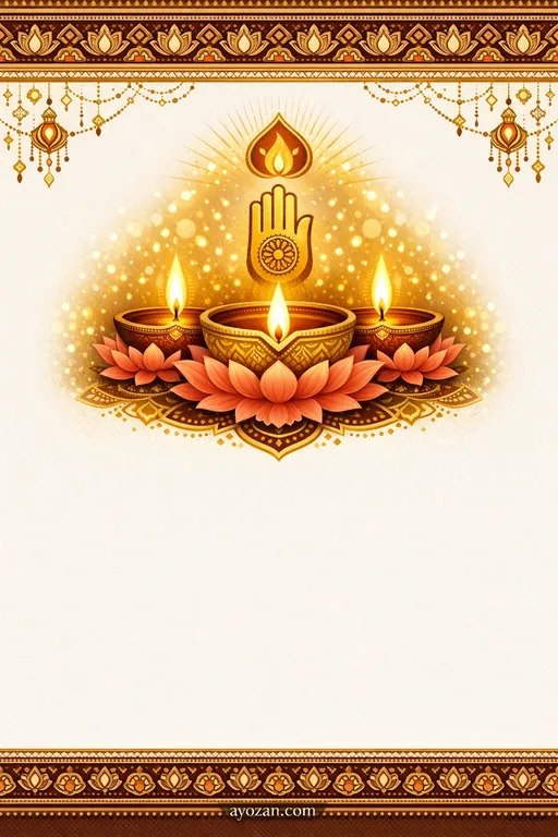 Diwali · Classic — Jain Traditional Diwali invitation card design from Ayozan