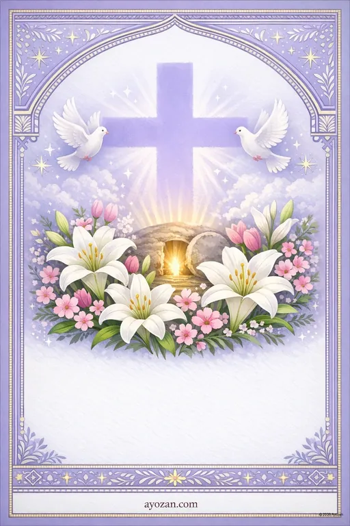 Easter · Contemporary — Christian Modern Easter invitation card design from Ayozan